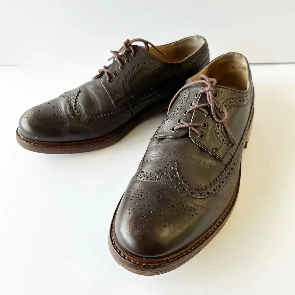HOUSE OF HOUNDS Mens 10 UAE 44‎ Dark Brown Oxford Wingtip Dress Shoes